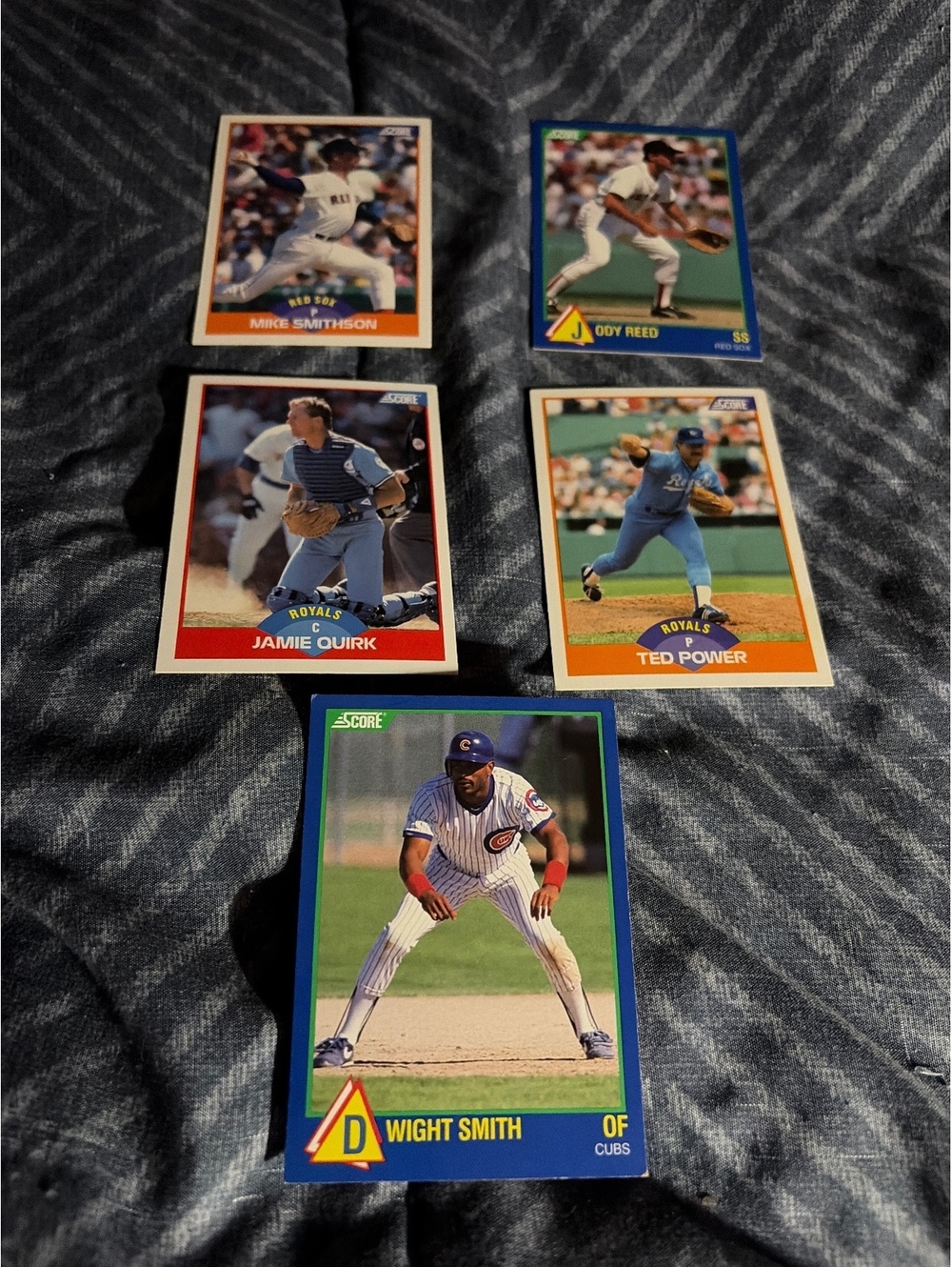 1989 Score Baseball Cards Set of 5 with Rookie Card Dwight Smith